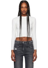 Balmain Off-White Jacquard Long Sleeve T-Shirt