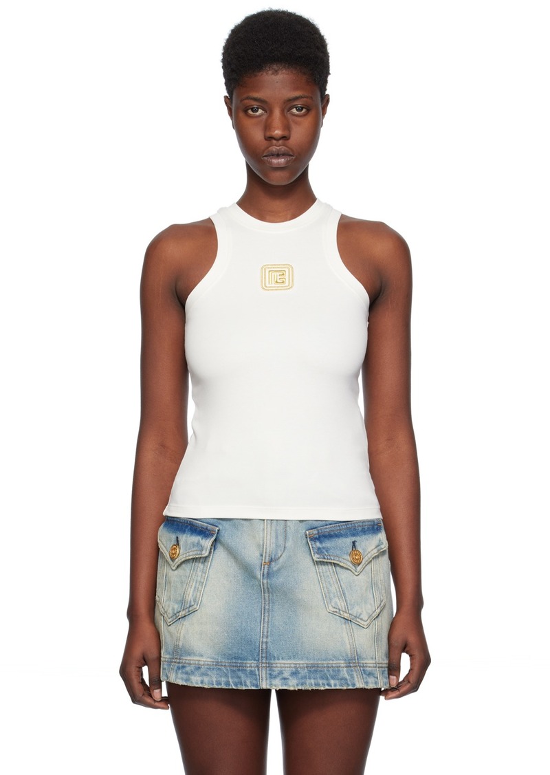 Balmain Off-White 'PB' Tank Top