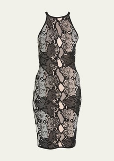 Balmain Pastel Python Body-Con Dress