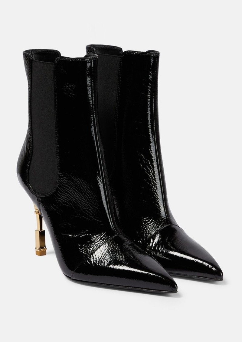 Balmain Patent leather ankle boots