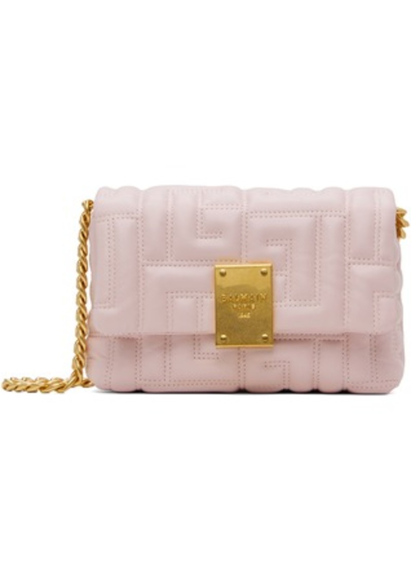 Balmain Pink 1945 Soft Quilted Leather Mini Bag