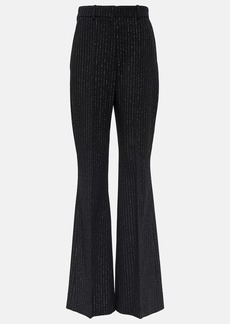 Balmain Chalkstripe flared wool-blend pants