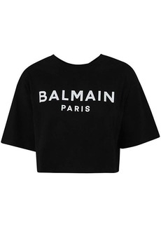 BALMAIN  PRINTED CROPPED T-SHIRT CLOTHING