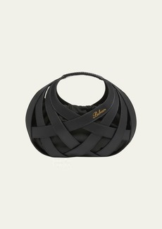 Balmain Round Basket Top-Handle Bag