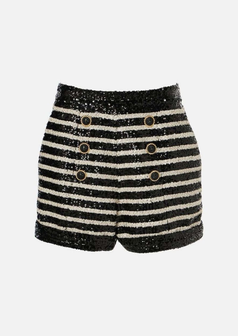 Balmain Sequined striped shorts