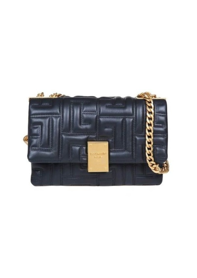 BALMAIN SHOULDER BAG IN QUILTED LEATHER