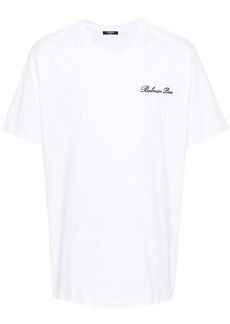 BALMAIN  SIGNATURE EMBROIDERY T-SHIRT BULKY FIT CLOTHING