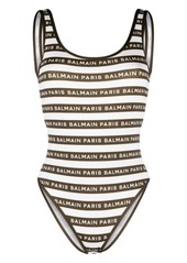 BALMAIN Striped swimsuit