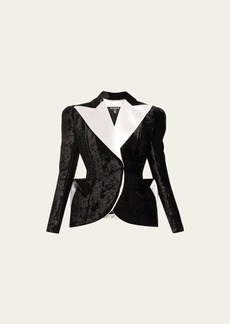 Balmain Structured Velvet Blazer Jacket