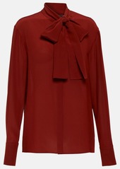 Balmain Tie-neck silk blouse