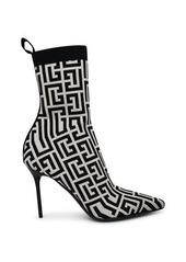 BALMAIN Two-tone cotton blend ankle boots