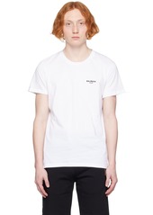 Balmain White Flocked T-Shirt