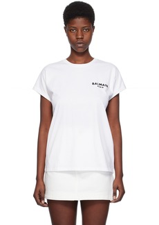 Balmain White Flocked T-Shirt