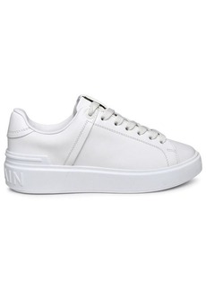 BALMAIN White leather sneakers