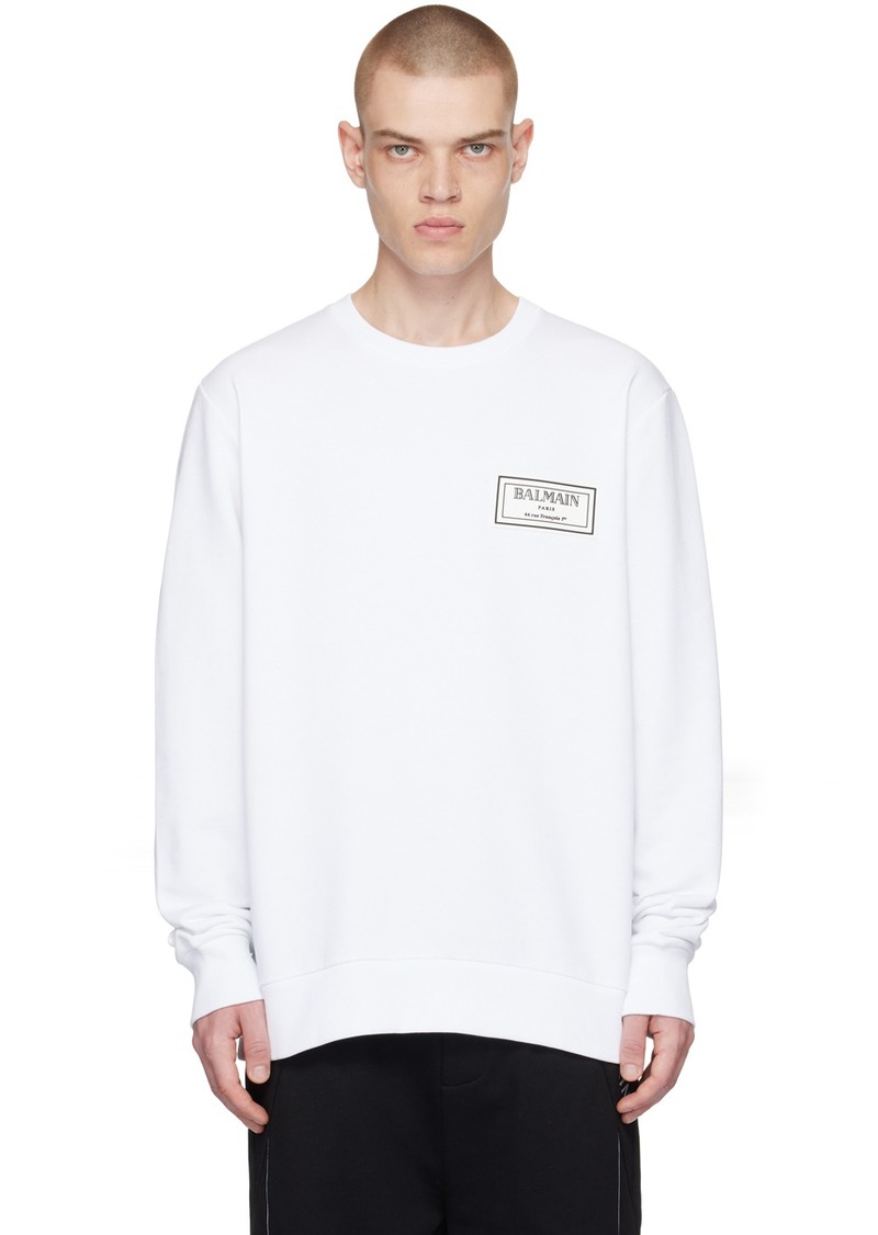 Balmain White Patch Sweatshirt