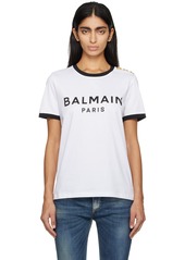 Balmain White Printed T-Shirt