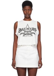 Balmain White Western Tank Top