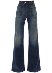 Balmain wide leg jeans with dark wash