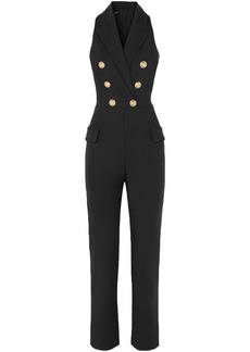 Balmain - Button-embellished wool-blend jumpsuit - Black - FR 38