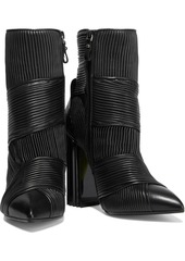 Balmain - Irina pleated leather ankle boots - Black - EU 38