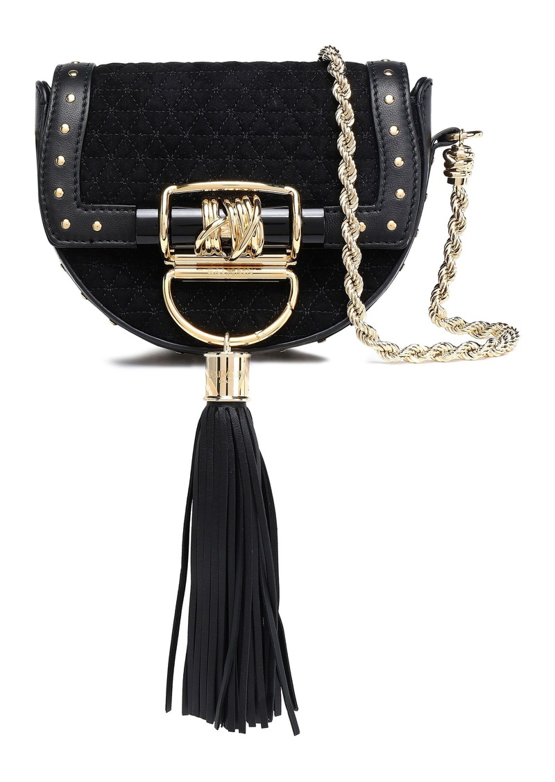 balmain studded leather shoulder bag