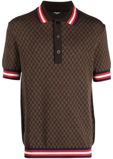 BALMAIN Wool polo shirt with print