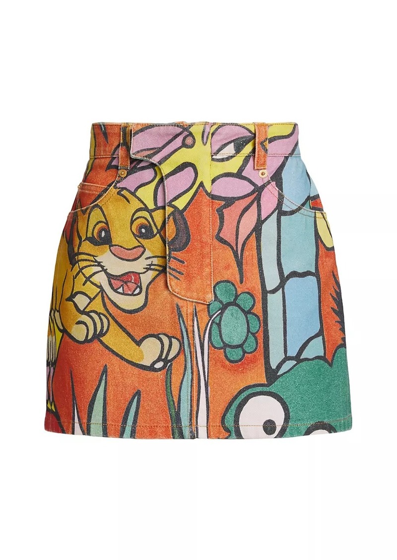 Disney x Balmain: The Lion King Denim Miniskirt