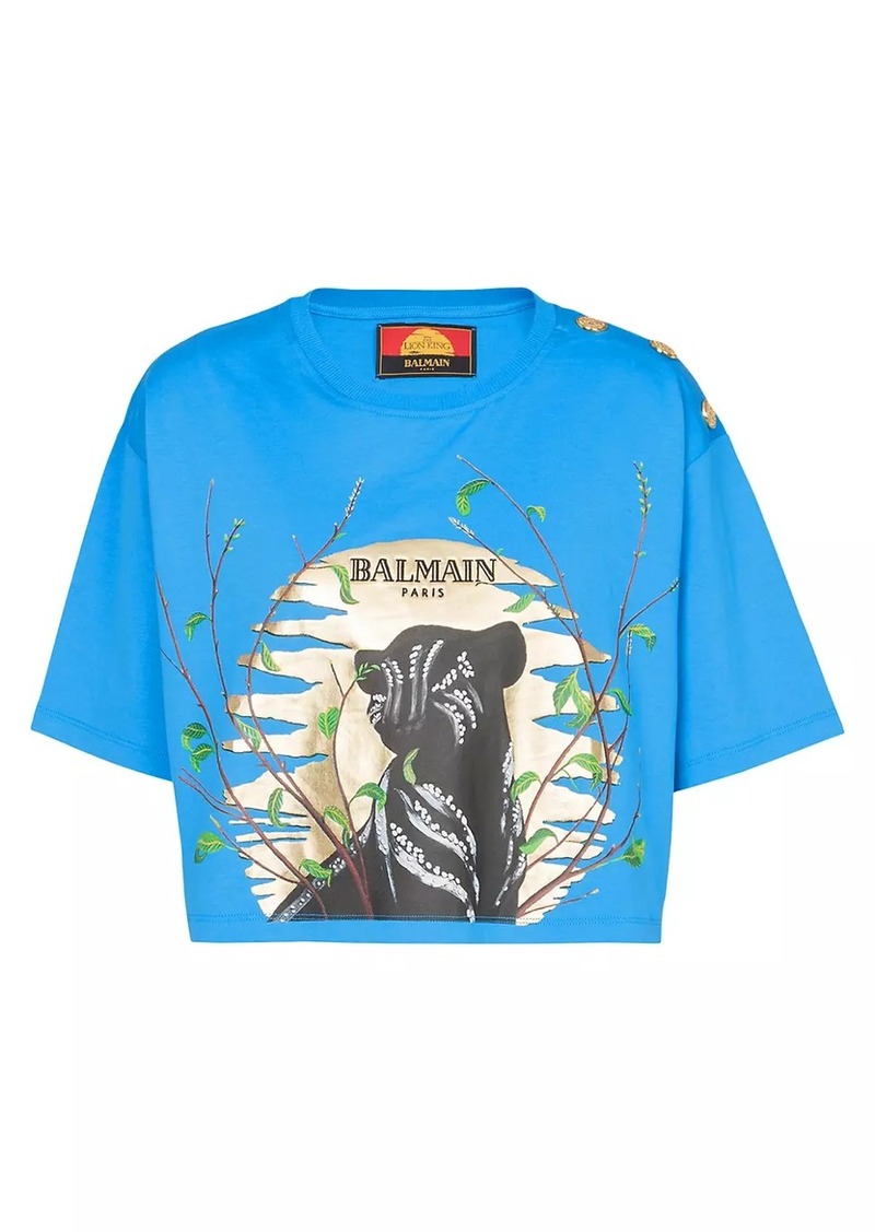 Disney x Balmain: The Lion King Panther Crop T-Shirt