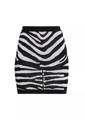 Disney x Balmain: The Lion King Zebra Knit Jacquard Miniskirt