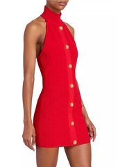 Balmain Basketweave Knit Halter Minidress