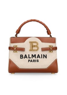 Balmain Bbuzz 22 Canvas & Leather Top Handle Bag