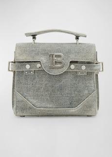 Balmain BBuzz 23 Top-Handle Bag in Washed Denim