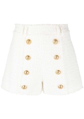 Balmain button-embellished tweed shorts