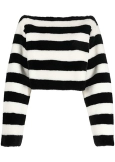 Balmain boat-neck striped jumper