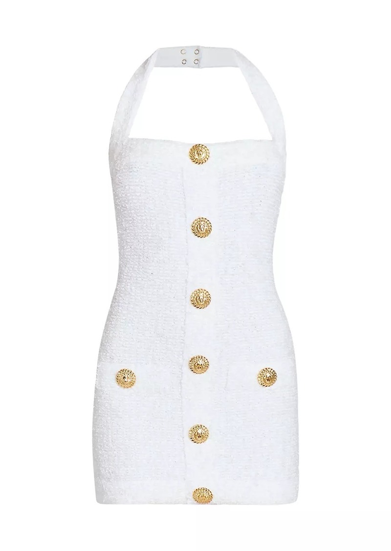 Balmain Bouclé Halterneck Minidress