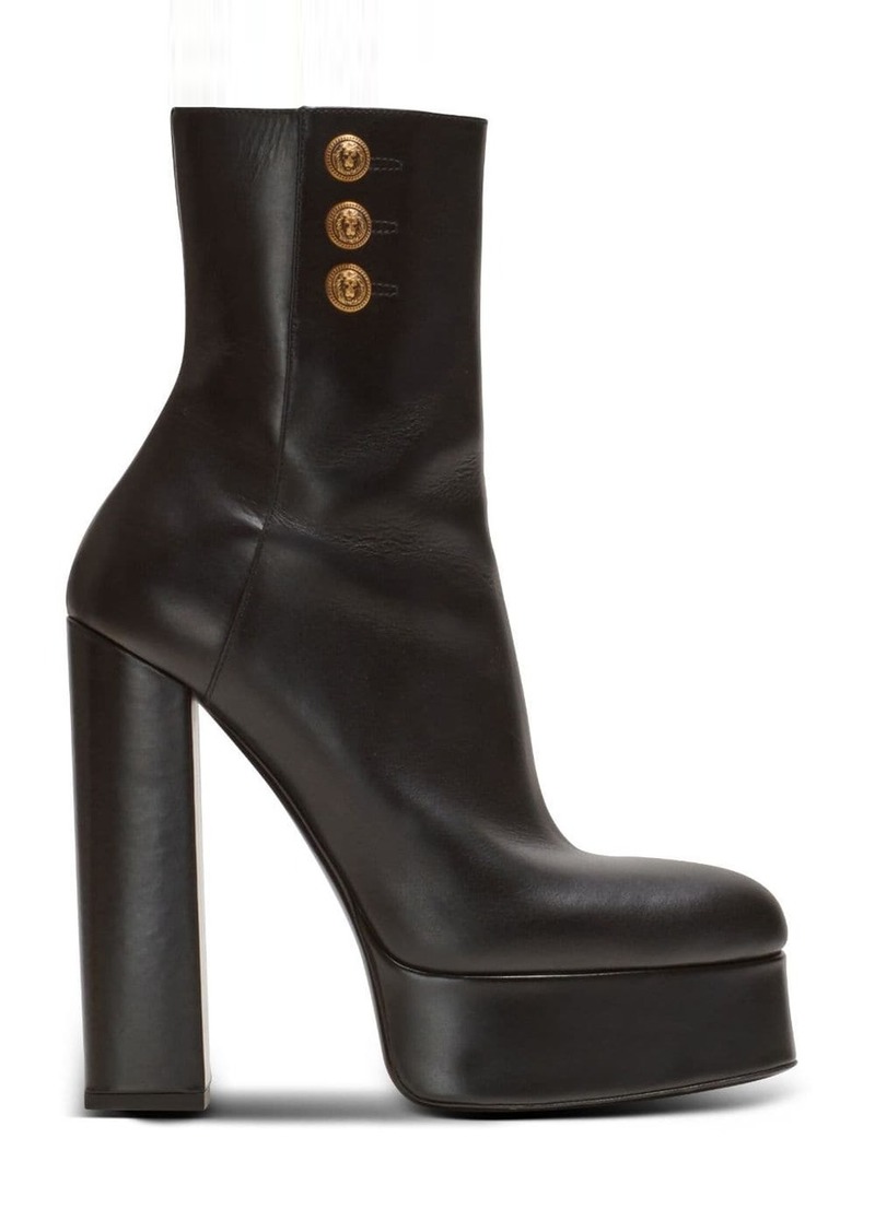 Balmain Brune 135mm leather ankle boots