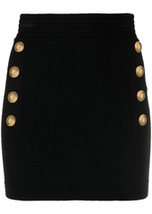 Balmain button-breasted buttoned knitted skirt