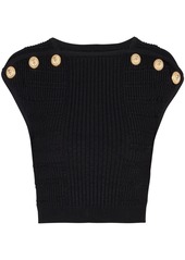 Balmain ribbed-knit cropped top