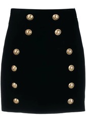 Balmain button detailed fitted skirt