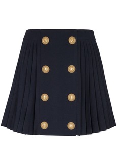 Balmain button-detail pleated miniskirt