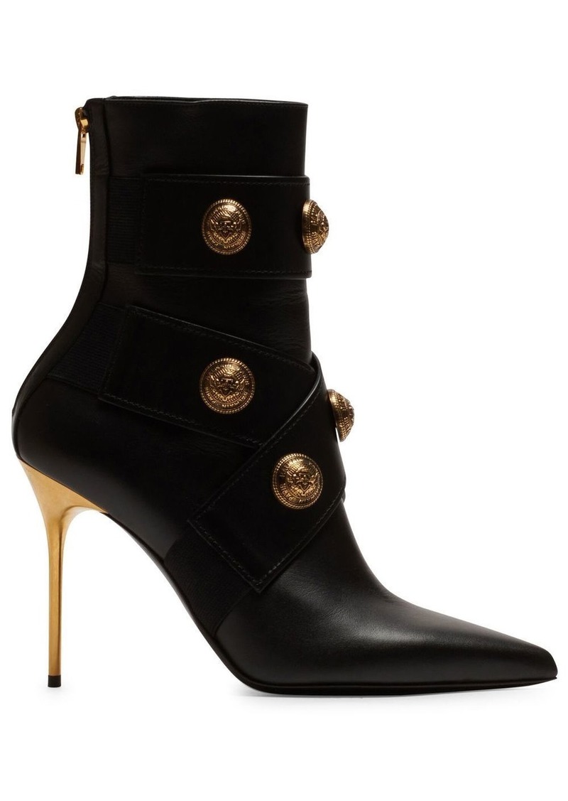 Balmain button-embellished ankle boots