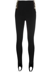 Balmain button-embellished stirrup leggings