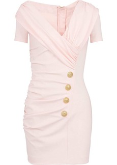 Balmain button-embossed fitted dress