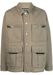 Balmain button-up stretch-cotton military jacket