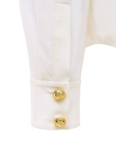 Balmain Buttoned Sheer Silk Crêpe De Chine Shirt