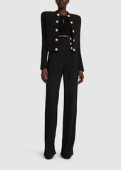 Balmain Buttoned Viscose Crepe Blazer