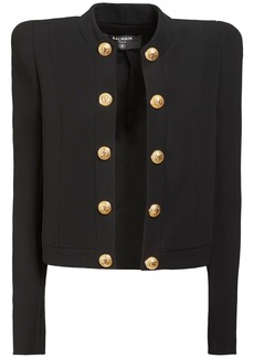 Balmain Buttoned Viscose Crepe Blazer