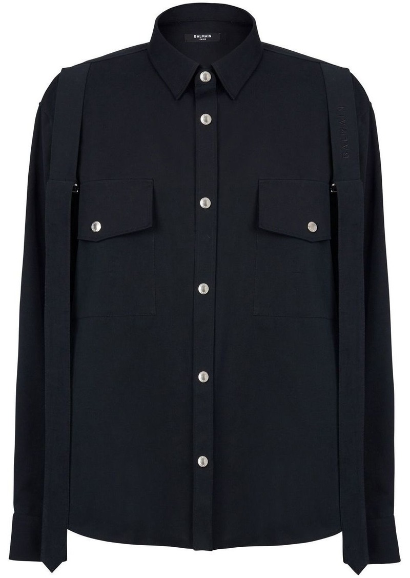 Balmain chest flap-pocket detail shirt