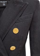 Balmain Co Denim Six Button Blazer