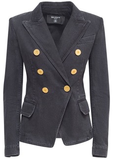 Balmain Co Denim Six Button Blazer